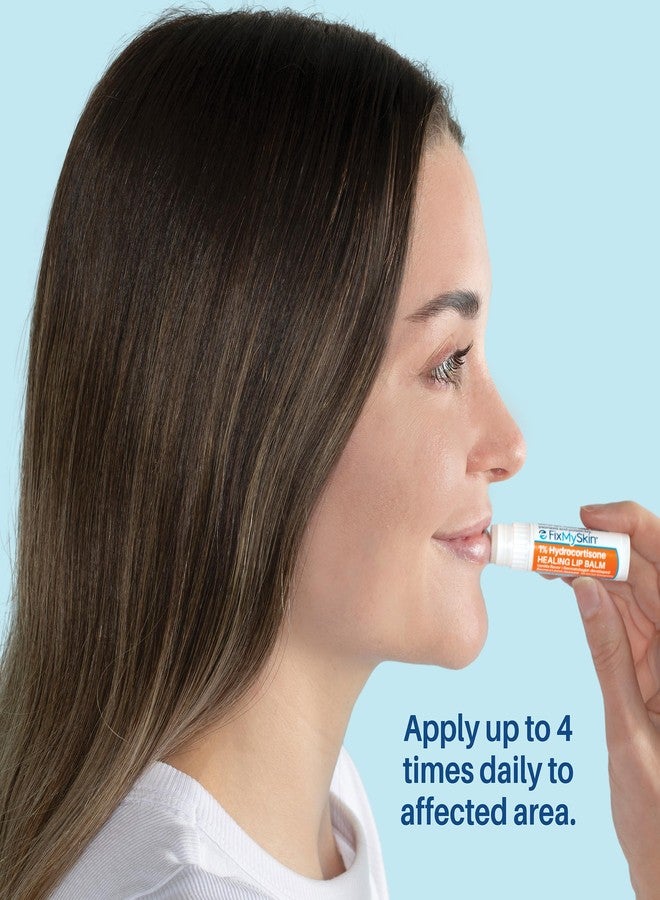 FixMySkin 1% Hydrocortisone Healing Lip Balm, Vanilla – Soothes Dry, Cracked & Irritated Lips, Relieves Chapped Lips, Cold Sores & Eczema, Dermatologist Developed, Travel-Friendly Tube, 0.15 oz - Image 4